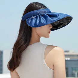 2022 Womans caps Sunscreen hat female summer anti ultraviolet black glue shell hat empty top sun hat High Quality fashoin designer cap