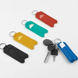 Nyckelringar Lipstick Lip Gloss Bag Keychain Holder Key Ring Portable Bottle Packaging Cover Cosmetic ContainerkeyChains KeychainKeychains