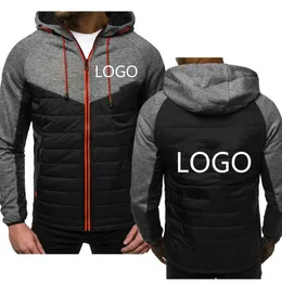 Men's Hoodies & Sweatshirts Custom Logo Spring Autumn Mens Classic Fashion Male Casual Long Sleeve Solid Color Padded Zipper Jacket 7 Colors