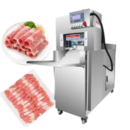냉동 육류 슬라이서 수치 제어 0-50mm 두께 조절 가능한 전기 양고기 뚱뚱한 쇠고기 롤 고기 고기 롤 커팅 머신