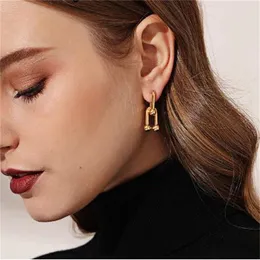 925 Stamp Earrings for Women Creative Simple U-Shape France Gold Plated Elegant Party Jewelry Gift GC1396