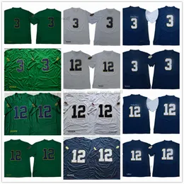 NCAA Norte Dame Fighting Irish College Football Jerseys 3 Joe Montana 12 Tyler Buchner High Quality costura camisa branca verde