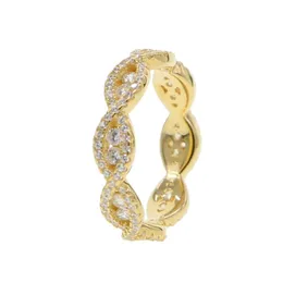 Pierścienie klastra złoto Vermeil 925 Srebrny pasek zaręczynowy Pierścień wywołujący Bling Cz Infinity dla Womencluster