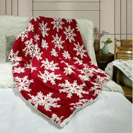 Blankets Christmas Blanket Autumn Winter Thicked Lamb Cashmere Throw Soft Warm Sofa Car Bed Cover Snowflake Gift