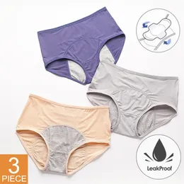 3PCSSet Proak Proof Menstrual Metties Kobiet Kobiety bieliznę Seksowne spodnie Fizjologiczne bieliznę Plus Wodoodporne majtki 220621