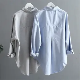 Nowa długie rękawie stałe bluzka w rozmiarze Kobieta Koszula swobodny luźne w stylu vintage damskie bluzki bluzki chemisier femme 6658 50 201202