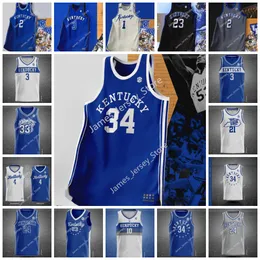 2022 NCAA Kentucky Wildcats Basketball Jersey Custom Style Энтони 23 Дэвис #15 Демаркус Кузен № 11 Джон Уолл №1 Девин Букер #12 Карл-Энтони Таунс № 14 Тайлер Херро Джерси