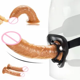 Strap-on Realistic Dildo for Women Skin Feeling Huge Penis Masturbators Female Dildos Belt Suction Cup Clit Stimulation sexy Toys