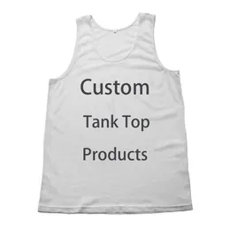 DIY Custom Tank Top 3d Tüm Baskı Yatık Şeysiz Yaz Sokak Giyim Tee Erkek Kadınlar 220704