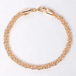 Link Chain 3/5mm Popcorn Bracelets For Women Girls 585 Rose Gold Filled Weaving Bracelet 20cm Gifts Wholesale Jewelry DCB64