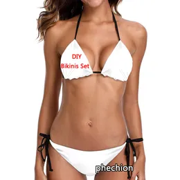 フェチオンセクシーなかわいいビキニ水着DIY 3Dプリントファッションサマーサンビーチスーツの女性セットA01 220704