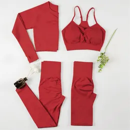 Normov Yoga Sets 2/3/4 Pieces Sports Fitness Behits Fitness Suits Gym Sexy Sets Long Short Women Set Workout Sportswear 220517