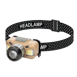 Zoomable LED Headlamp Induction USB Charging Night Running Fishing Light