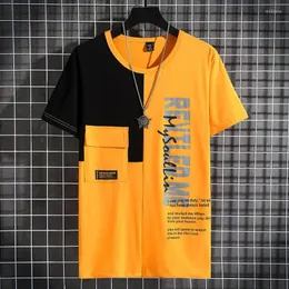 Camisetas masculinas de verão masculino de manga curta Tees de rua de mana de alta letra plus size 8xl 9xl 10xl man 160kg tops soltos amarelos tshirtmen's Mild