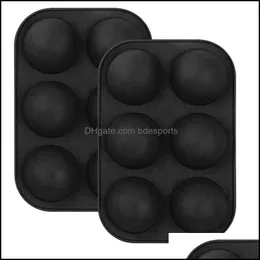 6 hål Sile bakform för 3D Bakeware Chocolate Half Ball Sphere Cupcake Cake DIY Muffin Kitchen Tool GH1268 Drop Delivery 2021 Mods Kitc