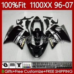 Injektionsform för Honda Blackbird CBR 1100 1100XX CBR1100 XX CC 96-07 BODY 26NO.13 CBR1100XX 96 97 98 99 00 01 1100CC 2002 2003 2004 2005 2006 2007 FAIRING Glossy Silvery