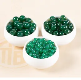 4-16mm Small Big Diy with Hole Round Circle Agate Loose Beads for Diy Bracelet Necklace Jewelry Making Bead Green Color