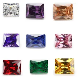 Other 50pcs 2x3-13x18 Rectangle Shape CZ Golden Yellow Voilet Olive Purple Black Pink Cubic Zirconia Stone Loose BeadsOther OtherOther Edwi2
