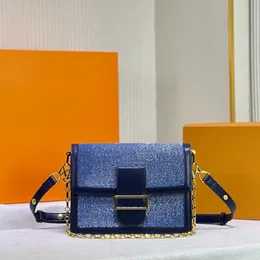 5A Top Designer väskor damer handväskor en axel crossbody väskor sand tvättad denim mode mini 2022 ny lyxväska jacquard textur