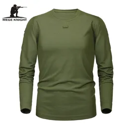 Mege Brand Taktyczna odzież wojskowa koszula męska Koszulka Solid Coolmax Quickdrying Long Rleeve Army Casual Male Shirt 220813