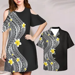 Svarta sommarkläder för kvinnor och män Skjortor Par Set Boho Vestido Ropa Floral Vetement Femme Robe Plus 4xl Dropship 220627