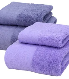 Towel 2pcs/set Luxury Combed Cotton Bath Set Juegos De Toallas 1pc + Face Towels Bathroom EAT51