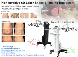 6D Lipolaser Body Maszyna odchudzająca Nieinwazyjna 635 Nm Red Światło Terapia Kształtowanie 6 Leczenie Fotodynamiczne leczenie Lipo Laser Equipme