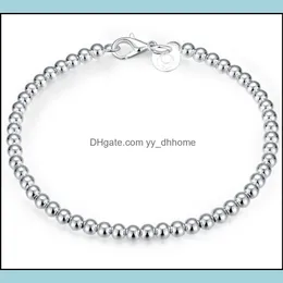 Link Chain Bracelets Jewelry 925 Sterling Sier Plated Beads Bracelet 4Mm X20Cm Fashion Christmas Gift Good Quality And Low Price Drop Deliv