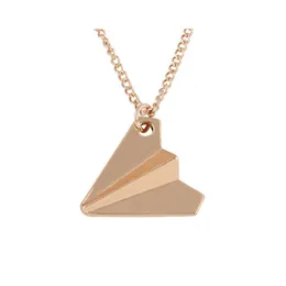 Pendanthalsband Origami Plane Necklace Collier Aircraft Aircraft Long Chain Maxi Paper Jewelry for Women Statement Drop Delivery PE DHDQD