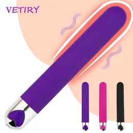 Vetiry Long Bullet Dildo Vibrator av Stick Magiv Wand 10 Speed Clitoris Vagina Stimator G-Spot Massageセクシーなおもちゃ