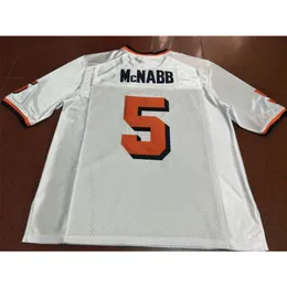 MIT MENINOS MENINOS MUNIMOS VINTAGEM SYRACUSE ORANGEM MEN DONOVAN MCNABB #5 Jersey de futebol Size S-4xl ou personalizado qualquer nome ou número Jersey