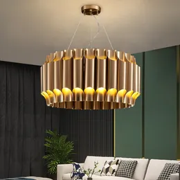 Lantern Design żyrandol Kreatywne wiszące lampy LED Złote metalowe oświetlenie do jadalni kuchenna wyspa salon