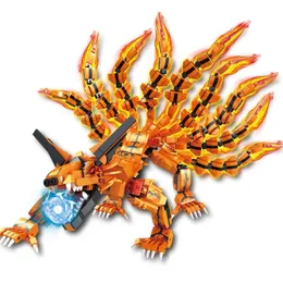 Bijuu Strongest Kyuubi Kurama Nine Tailed Foxs Building Blocks Kit Bricks Classic Cartoon Anime Movie Model Kid Toys Gift 220715