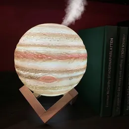 3D Jupiter Air Humidifier 880ML USB Colorful Lamp Light Essential Oil Diffuser Moon Atomizer Freshener MistMaker Home Y200416