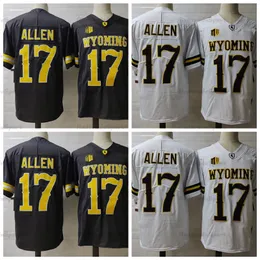 NCAA Wyoming 17 Josh Allen College Football Jerseys Mens Bruin Wit Gestikte Shirts