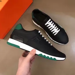 2022s de alta qualidade masculino casual Sapatos de luxo designer de luxo tênis de borracha listrada genuína listrada em couro pontual corredor ao ar livre 38-44 mkjk12554