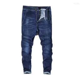 Mäns jeans bomull sträcker sig löst plus storlek för att öka fett denimbyxor värme22
