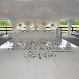 Casamento Dança Floor Vinil Decalque Nome Personalizado Data de Parede Adesivos Wedding Sinais Porta janela Porta Personalizado Removível Mural Diyzw420 Y200103