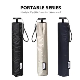 Paracase 111G Ultralight Sun Umbrella Anti -UV Viagem UV Rain Folding Mulheres simples PARASOL LUZ 6 Costelas UPF50  220426