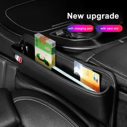 Car Organizer Leather Seats Gap Slot Storage Box Drop Stop Plug Filler Crevice Phone Holder Interior Decoration Accessories