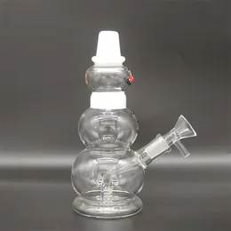 6,9-Zoll-Schneemann-Glasbong-Wasserpfeifen-Wasserpfeifen-Dab-Rig-Glas-Bubbler mit hohem Borosilikatgehalt und 14-mm-Schüssel