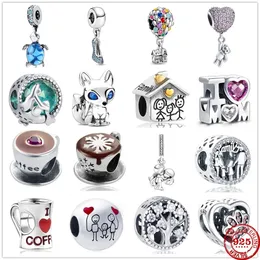 925 Silver Fit Pandora stitch Bead Coffee Balloon Bracelet Charm Beads Dangle DIY Jewelry Accessories