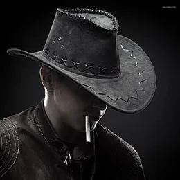 Basker västra cowboy hattar reser mössor för kvinnors mocka vintage cowgirl cowboys unisex solskyddsmedel filt jazz cap boneberets davi22