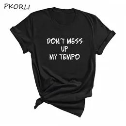 Exo Tempo Kpop Printowane Tshirt Women Men Casual Don't Mybu My Tempo T Shirt Kpop Fashion Unisex Ubrania TEE T200614