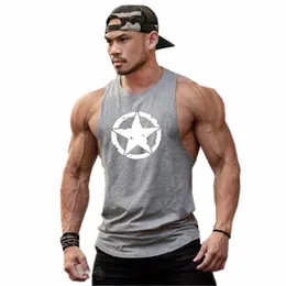 Moda pamuklu kolsuz gömlek tank üst gömlek s singlet vücut geliştirme egzersiz spor salonu yelek fitness erkek 220615