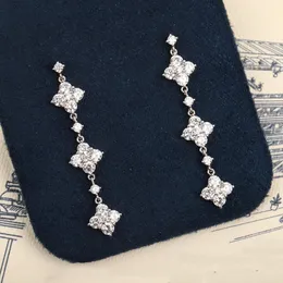 2022 Hochwertiger Charm-Tropfenohrring mit Diamant für Frauen, Hochzeitsschmuck, Geschenk mit Stempel PS4062A