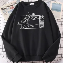 Herrtröjor tröjor bekväma avslappnade toppar fushiguro megumi anime jujutsu kaisen tryck män hoodie varm märke mäns plus size ho