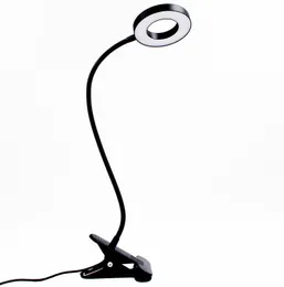 Lampa gadżetu LED biurka USB ładowalne lampy stołowe z klipsem do czytania Książka Nocna Lampka Ochrona oka DC7V