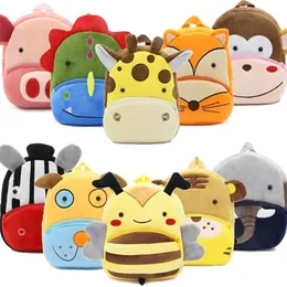 3D Cartoon Plush Children Ryggsäckar Kindergarten Skolväskor Animal Kids Ryggsäck Barnens skolväskor Girls Backpacks LJ201225