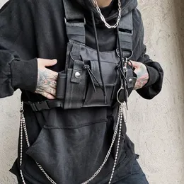 Marsupi Funzionale Tactical Chest Rig Bag Per Unisex Moda Hip Hop Vest Streetwear Pack Donna Nero YB415MarsupiVita